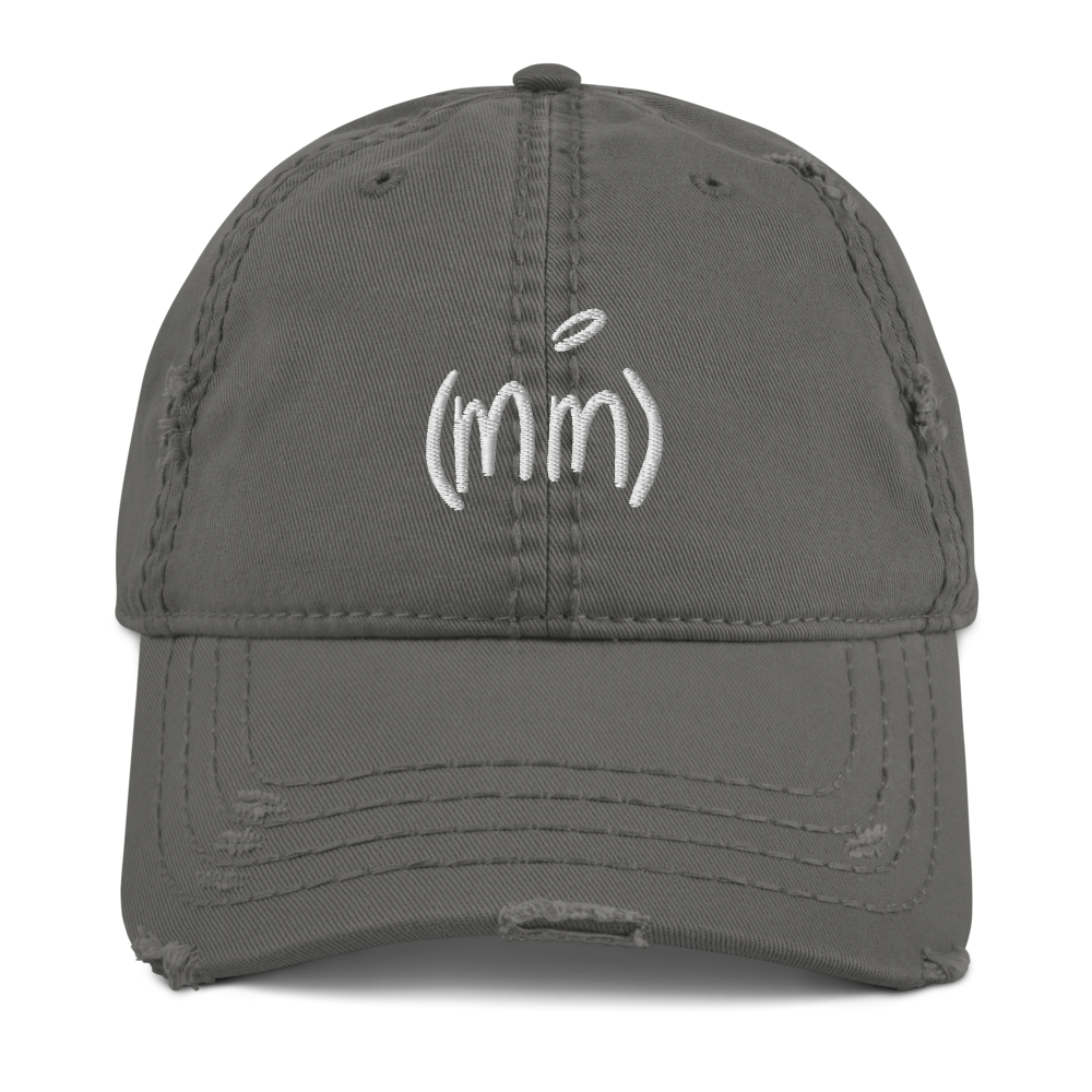 Classic Mega Mango Distressed Dad Hat (white logo)