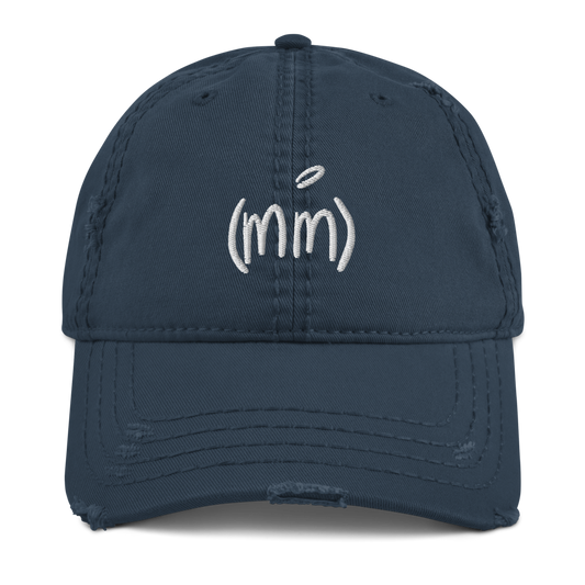 Classic Mega Mango Distressed Dad Hat (white logo)